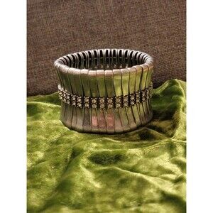 Retired Lia Sophia Kiam Family Silver And Rhinestone Stretch Bracelet